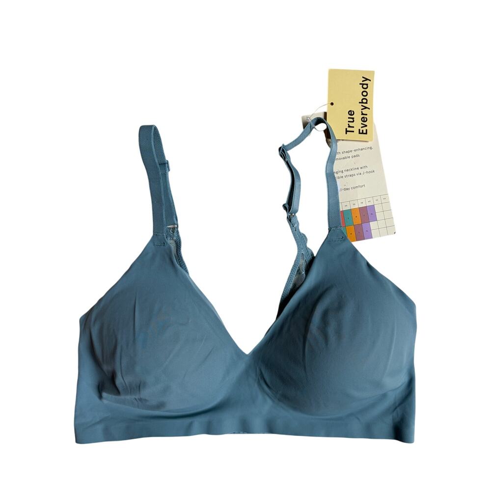NWT True & Co Women's True Everybody Women's Boost Plunge Bra (Teal) - L